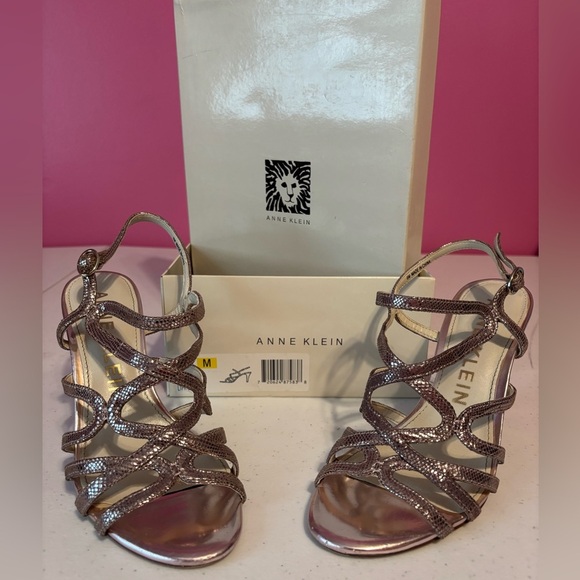 Anne Klein Women's Metallic Strappy Heels - Picture 1 of 9